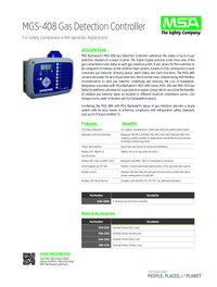 Thumbnail of document Data Sheet - MGS-408 Gas Detection Controller
